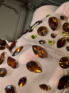 नोवेनेंस Y4856 हॉट सेलिंग उत्पाद पीले पंख लंबे समय से पीछे की लक्जरी प्रोम पोशाक चमकदार गैंडा - Product Image 6