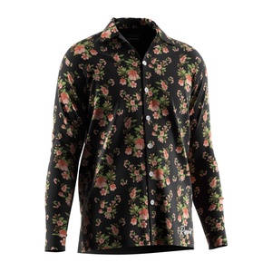 Short de plage en lin à motif floral Odm Sublimation Button, ensemble de sport, t-shirt d'été pour hommes - Product Image 3