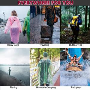 Factory Custom Printed Unisex Universal Waterproof Disposable Camping Hiking Travelling Emergency Rain Ponchos Adults Kids Boys - Product Image 4