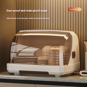 Hình chữ nhật bàn ăn tủ bếp chống bụi thoát nước cup nhôm tiêm PP kỹ thuật trà cup lưu trữ giá cho thực phẩm - Product Image 2