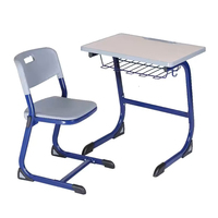 Nouvel ensemble de chaise de bureau réglable, écologique et durable avec plateau en bois et structure métallique pour salles de classe du collège, tailles personnalisées