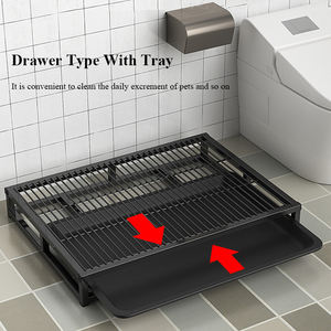 Atacado Grande Capacidade Fácil Limpeza Tubo Quadrado Fio De Ferro Indoor Potty Training Bandeja Pet <span class=keywords><strong>Dog</strong></span> WC com Grade - Product Image 2