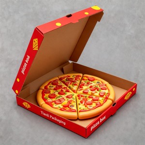 Chất lượng cao cấp thực phẩm bánh pizza có thể tái chế hộp in kỹ thuật số 6/8/10 inch bánh pizza hộp Giấy mực đậu nành ODM/OEM bưu phẩm vận chuyển hộp - Product Image 2