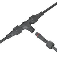 AOHUA Solution de support de lampe à LED personnalisée Afrique/Royaume-Uni/États-Unis/EU-PLUG Connecteur femelle moulé à 2 broches M19 DC Output Male Pin T Connector