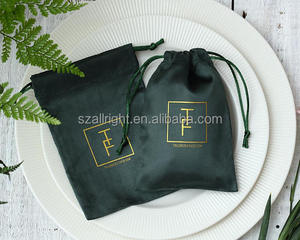Custom Printed Suede European Jewelry Packaging <b>Drawstring</b> <b>Pouches</b> Custom Logo Silk Screen Printing Heat Transfer for Gift Use - Product Image 5