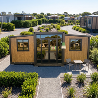 Maison conteneur pliable à double aile toutes saisons, modulaire, extensible et portable, de style contemporain, pour bureau et atelier