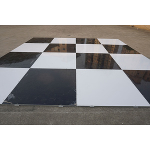 High gloss black and <b>white</b> wood flooring portable plywood dance floor for party - Product Image 6