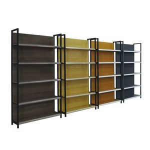 Étagères de supermarché personnalisables sur un côté avec quatre colonnes verticales pour stabiliser le présentoir - Product Image 2