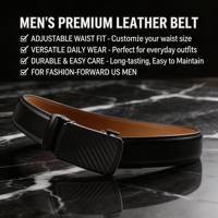 Ceinture Homme Premium en Cuir de Vachette Pleine Fleur avec Boucle en Alliage – Décontractée, Professionnelle, Durable et Ajustable pour Jeans et Tenues Habillées