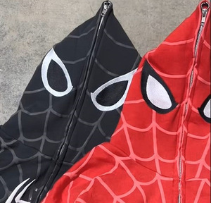 เสื้อฮู้ดลายแมงมุมแบบมีซิปหน้า420พิมพ์ลายพัฟเฮฟวี่เวท - Product Image 4