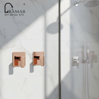 Robinet de douche mural en laiton chromé, corps encastré, mitigeur thermostatique pour bain et douche, inverseur 2 voies intégré