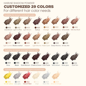 OEM 핫 세일 헤어 라인 파우더 방수 3 색 헤어 터치업 뿌리 헤어 섀도우 파우더 개인 라벨 - Product Image 3