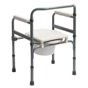 Sedia da toilette regolabile in altezza sedia a rotelle da bagno, adatta per gli anziani