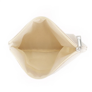 Borsa da viaggio in tela naturale Beauty Case per il trucco borsa da toilette con cerniera a doppia cerniera in cotone tasca in rete per cosmetici borsa regalo - Product Image 5