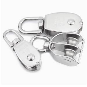 Polea giratoria tipo U de acero inoxidable 30/34, bloque de polea de Cable de servicio pesado, rueda de tono, rueda única, bloque de polea de cuerda pequeña giratoria - Product Image 3