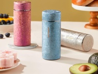 Bouteille portable exquise en titane pur à double couche avec couleur naturelle