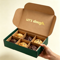 Boîtes à pâtisserie personnalisées biodégradables pour biscuits et donuts, en papier alimentaire, avec logo
