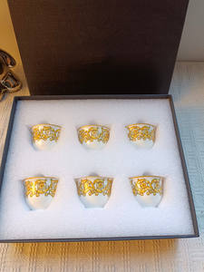 Service à thé de luxe en porcelaine fine V-Series avec soucoupe en céramique haut de gamme, écologique, capacité 50 ml, coffret cadeau, ensemble de café exquis - Product Image 6