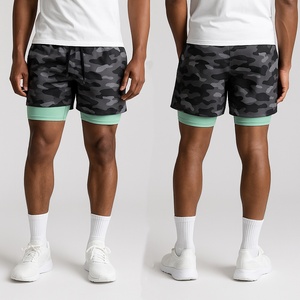 Pantalones Cortos Deportivos de Nailon Elásticos en 4 Direcciones para Hombre, con Logotipo Personalizado OEM, Negros, para Atletismo, Fitness, Entrenamiento, Running, Ejercicio - Product Image 3