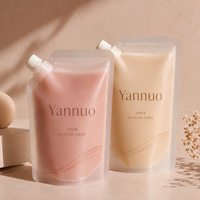 Pochettes à bec verseur 300ML 400ML 500ML pour remplissage et recharge, emballage cosmétique écologique Doypack, pochette transparente à bec verseur
