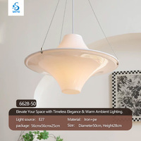 Luminaire suspendu moderne en verre opale blanc E27, forme UFO en fer PE, pour cuisine, salle à manger, chambre à coucher
