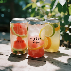 BSBH 缶型ロゴ入りカスタムプラスチックカップ ペット飲料缶 透明プラスチックペットソーダ缶 アルミ蓋付き - Product Image 5