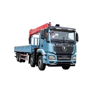Camion grue Shacman Delong M3000S 8x4, grue à flèche droite Sany 14 tonnes, levage et transport d'engins - Product Image 1