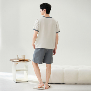 <span class=keywords><strong>Pigiama</strong></span> da <span class=keywords><strong>uomo</strong></span> LONGD casual alla moda a maniche corte con stampa, set <span class=keywords><strong>pigiama</strong></span> quattro stagioni in 100% poliestere lavorato a maglia - Product Image 2
