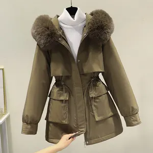 Factory wholesale custom windproof thickened women's wool warm jackets for trench Ladies Winter Coats