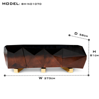 Buffet de salle à manger américain moderne de luxe, couleur personnalisée, avec finition en feuille d'or et dégradé brun translucide