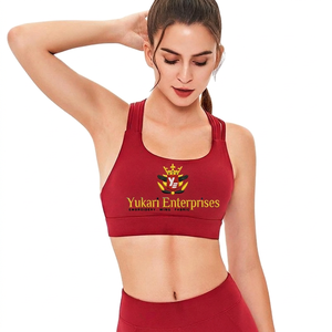 Sujetador deportivo de fitness para mujer, talla grande, de secado rápido, con tirantes cruzados, estampado de cristales, sin costuras frontales, de alto soporte, venta al por mayor - Product Image 1