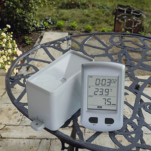 तापमान और रेडियो नियंत्रित घड़ी के साथ वर्षा गेज मीटर - Product Image 4