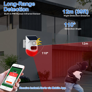 Sirena de <span class=keywords><strong>Alarma</strong></span> WiFi Solar para Exteriores KERUI Compatible con Tuya, Detección Infrarroja PIR, <span class=keywords><strong>Alarma</strong></span> de Seguridad para Hogar y Granja, Alto Decibelio, Largo Alcance - Product Image 3