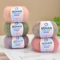 Vente directe d'usine, fil de mohair doux, moelleux, chaud, super doux, pour tricoter à la main, fil à crocheter pour pull, écharpe, chapeau, bricolage
