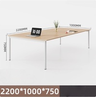 Table rectangulaire en acier pour plusieurs personnes, simple et peu coûteuse, plateau en bois, convient à 4, 6 ou 8 personnes, mobilier de classe