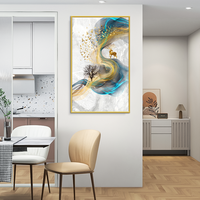 Cadre d'art mural en porcelaine de cristal moderne de luxe Design créatif simple pour la peinture décorative de salon