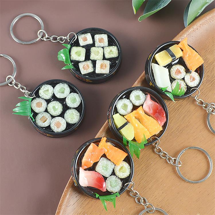 Simulated Sushi Box Key Chain Pendant Simulated Food Model Laver