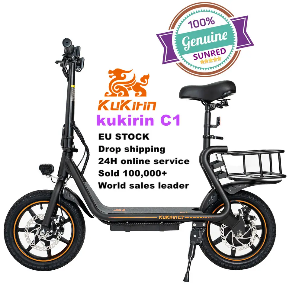 Consegna veloce dal magazzino ue kukirin C1 pneumatico da 14 pollici scooter elettrico pieghevole per adulti 350W 25 KM/H Escooter e scooter