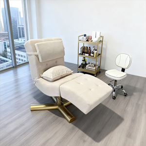 Cama Facial Hidráulica Ajustable, Cama para Pestañas con Forro de Lana de Cordero, Silla para Pestañas, Mesa de Masaje, Cama Facial para Spa y Belleza, Mobiliario de Salón - Product Image 3