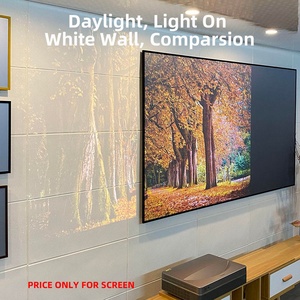 Pantalla Fresnel HaoMing16 9 con Marco para Luz Diurna en el Hogar, Pantalla para Proyector UST que Repele la Luz Ambiental 3D 4K - Product Image 1