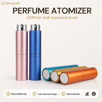 Flacon vaporisateur de parfum rechargeable en aluminium, format voyage, logo personnalisé, 5 ml en verre, 10 ml, avec emballage boîte