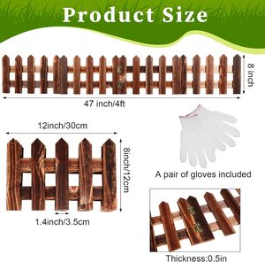 Bordure de jardin en bois Clôture de jardin en bois Bordure de paysage Bordure de lit de fleurs décorative Extérieur pour cour Patio Pelouse Arbre - Product Image 4