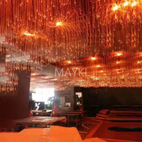 Lumières suspendues en fibre optique LED à éclairage latéral RVB pour restaurant