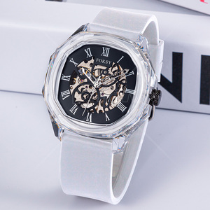 Foksy Seguall automatique squelette Logo personnalisé boîtier en plastique <span class=keywords><strong>montre</strong></span>-bracelet <span class=keywords><strong>de</strong></span> luxe pour le sport - Product Image 3