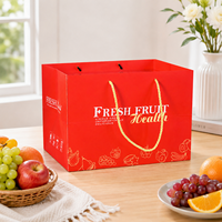 Boîte d'emballage pour fruits personnalisée, couvercle transparent, avec ruban et sac en papier, impression couleur sur carton ondulé