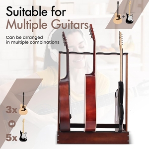 Accessoires multi-<span class=keywords><strong>guitare</strong></span> en bois présentoir de basse scène de bande support d'ukulélé multiple support de <span class=keywords><strong>guitare</strong></span> en bois pour classique - Product Image 2