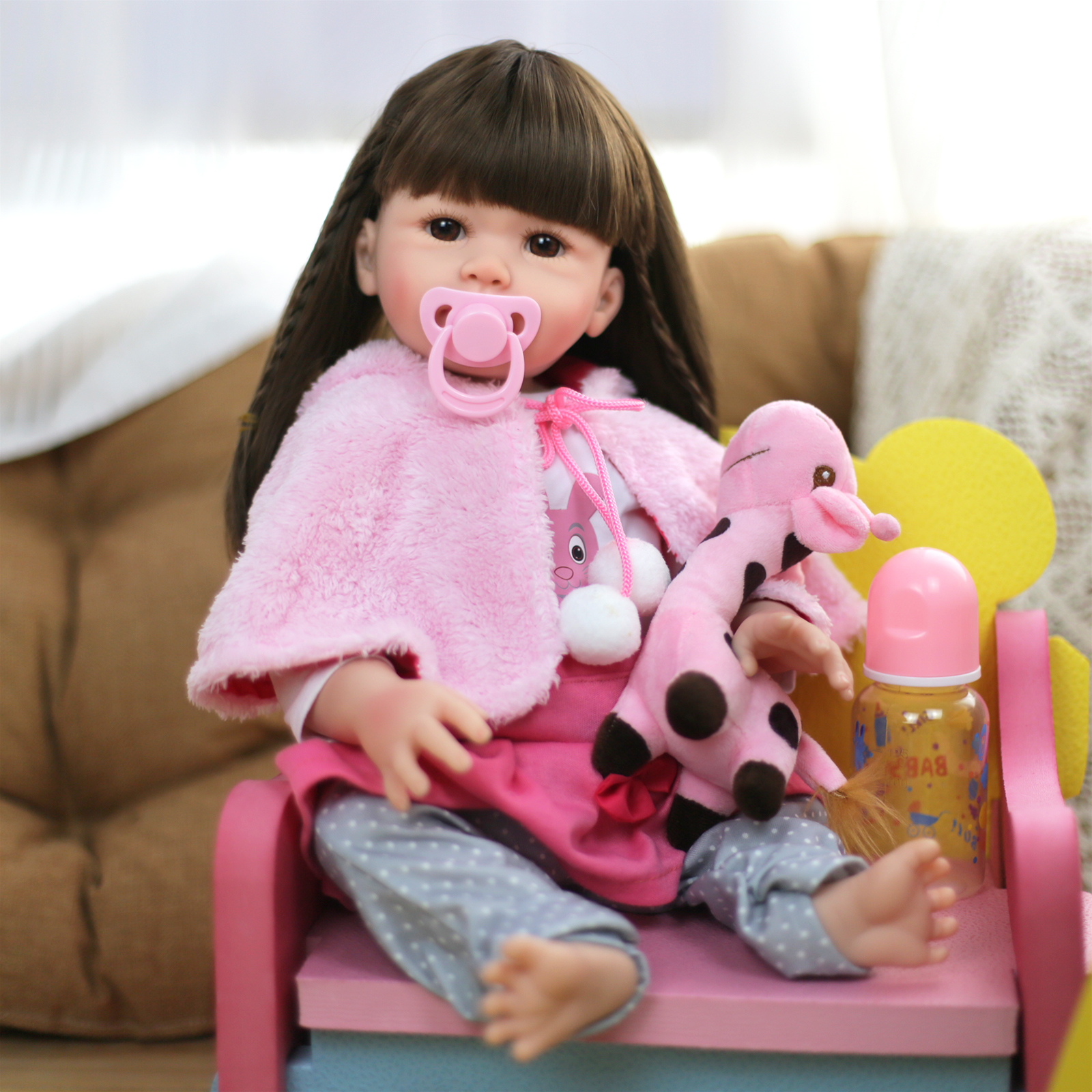 リボーンドール 新入荷 48CM ロングヘア 女の子の人形 ギフト ベビー