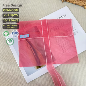 Luxury Eco-Friendly Reusable Handmade <b>Drawstring</b> Wholesale Custom Logo Transparent Clear Organza <b>Makeup</b> <b>Bag</b> Cosmetic Pouch - Product Image 2