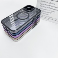 Coque de téléphone deux-en-un pour iPhone 18 17 16 15 Pro Max avec cadre électroplaqué transparent en PC rigide et chargement magnétique sans fil