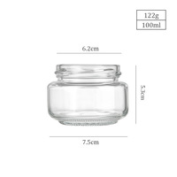 Bouteille en verre transparente vide de 100 ml pour cornichons, piments, confiture, miel, fruits confits, emballage alimentaire, avec couvercle à vis – Vente en gros